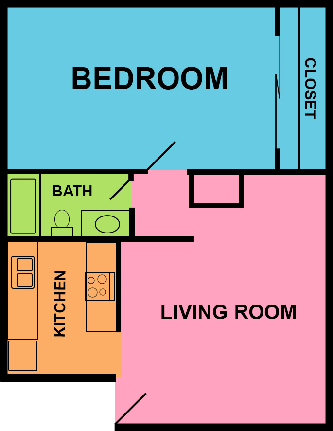 This image is the visual schematic floorplan representation of Plan A at Summer Hill Apartments.